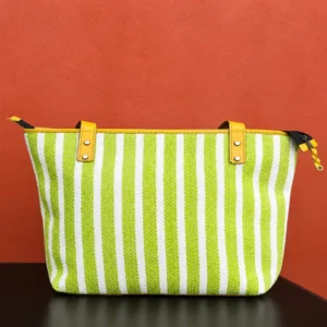 Coastal Stripe Leather Tote