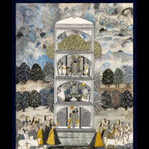 Divine Temple Darshan – Handmade Traditional Miniature Painting