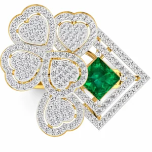 Emerald Blossom Diamond Ring