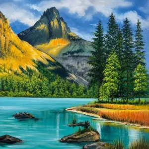 Emerald Peaks Landscape Canvas
