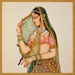 Emerald Veil Rajput Princess Portrait
