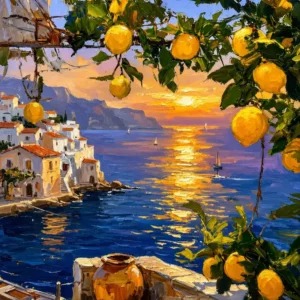 Golden Coast Sunset Canvas