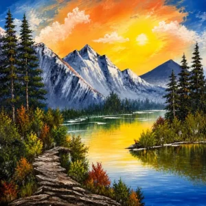 Golden Horizon Landscape Canvas