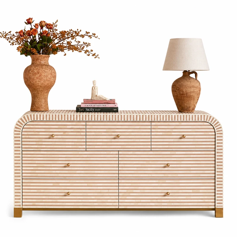 Luxury Bone Inlay Chest of Drawers Cabinet