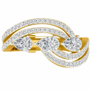 Trinity Pear Diamond Wave Ring