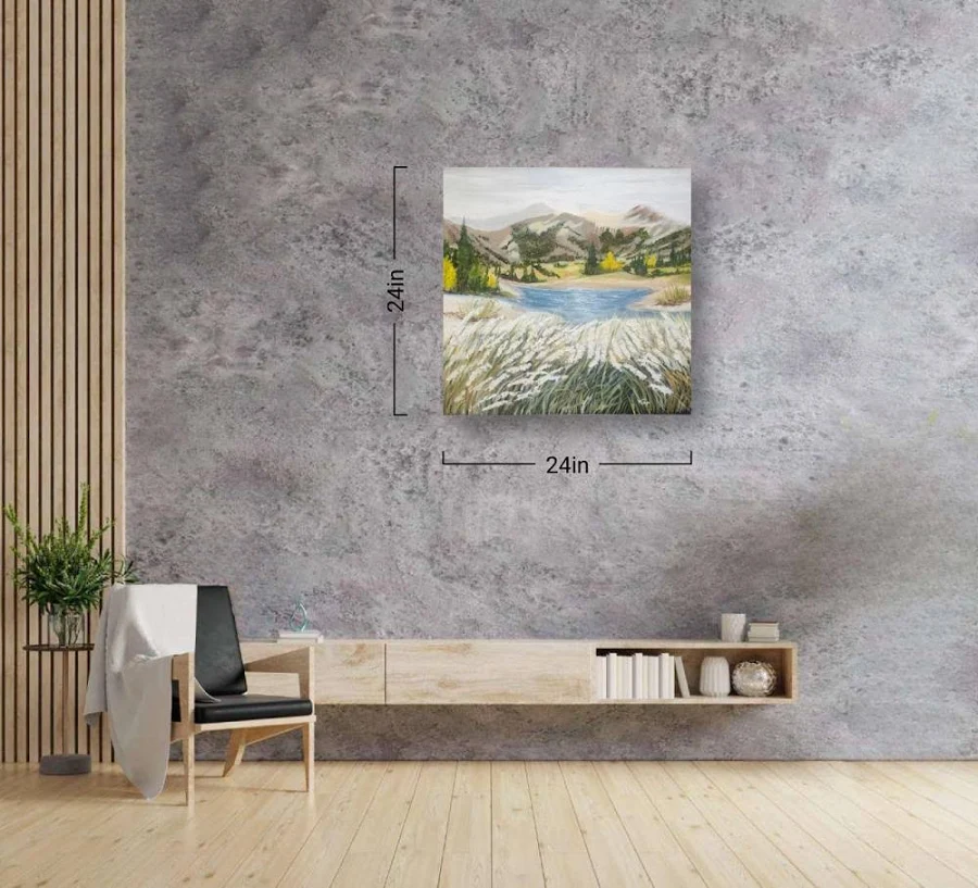 Whispering Meadow Landscape Canvas - Image 4